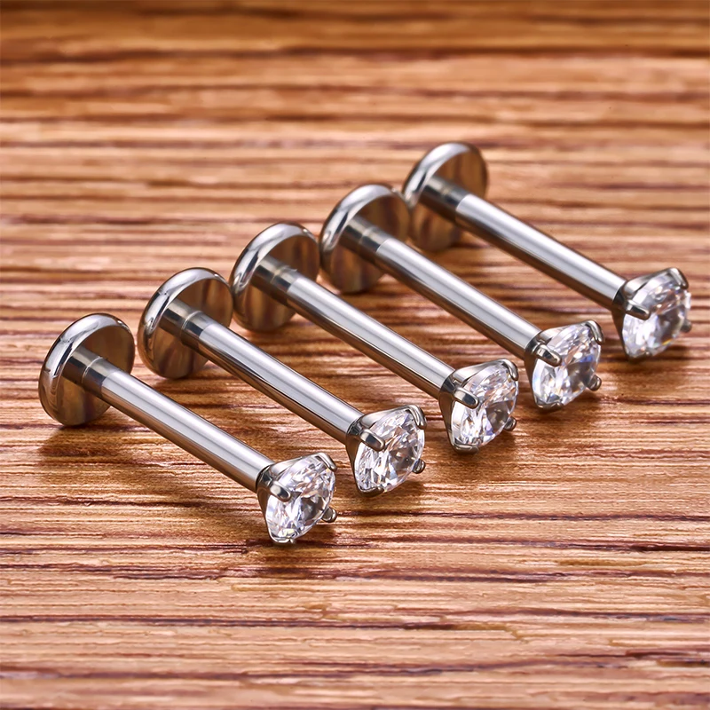 G23 Titanium ASTMF136 2/4PC Piercing Labret Lip Internal thread Nasal Stud earrings For Women Body Jewelry piercing jewelry body piercing jewelry body jewelry ear piercing jewelry body piercing earrings