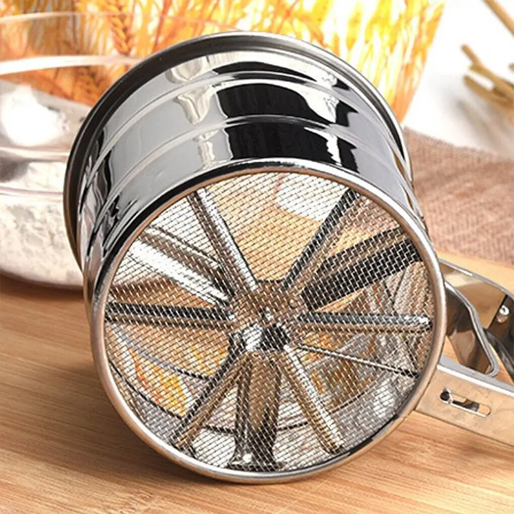 Hand-Screened Stainless Steel Mesh Flour Sieve Cup Cake Coffee Powder Sieve Sugar Mesh Baking Strainer Kitchen Tools