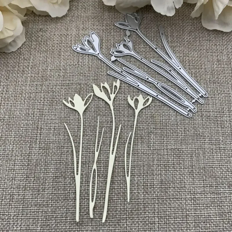 Neue 4-teilige Blumen-Metall-Stanzformen für DIY-Scrapbooking, dekorative Prägung, Handarbeit, Stanzschablone
