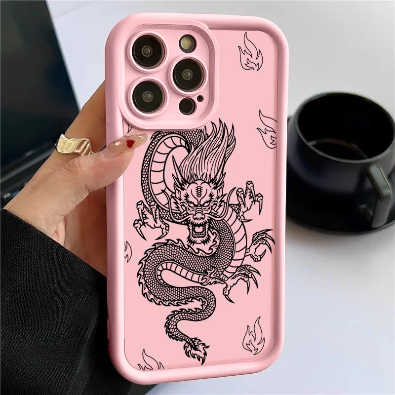 Dragon Pattern Shockproof Soft Silicone Phone Case Cover