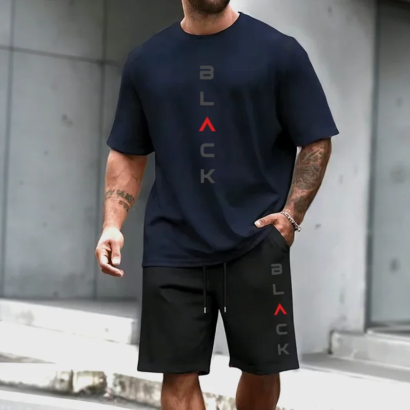 Men's Summer Urban Fashion Tracksuit - Short Sleeve Casual T-Shirt & Shorts Set