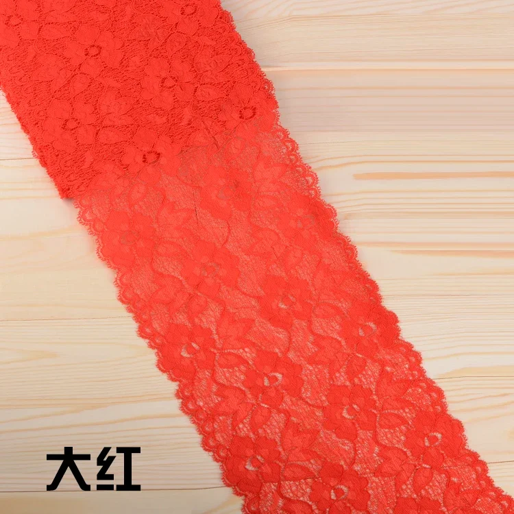 Embroidered White Lace Trim Ribbon - 16cm Wide Fabric for DIY Crafts and Garment Accessories