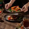 Retro Stainless Steel Storage Trays Kitchen Dinner Plate Round Snow Gray Tableware Plate Coffee Dessert Cake Serving Dishes 5
