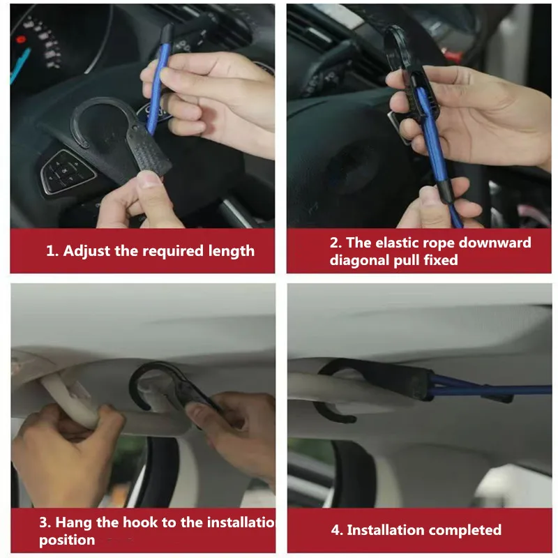 Adjustable Bungee Cord 59/118-Inch With Wide Opening Hooks For Cars Motorcycle Bikes Bag bungee straps
