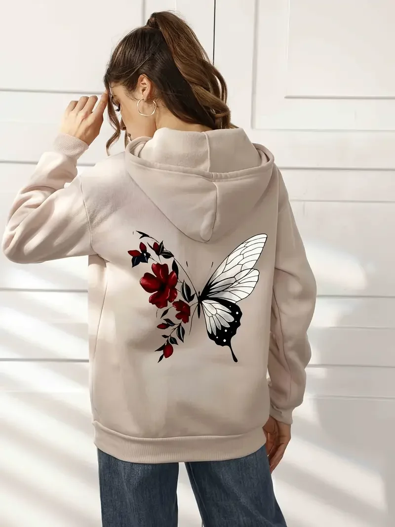 Рисунок 4 - Простой тренд, свитер с капюшоном с принтом бабочки