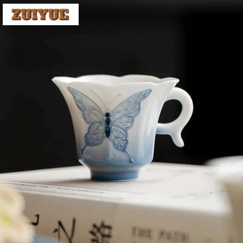 2 قطعة/الوحدة التدرج المنحدر رسمت باليد فراشة فنجا...