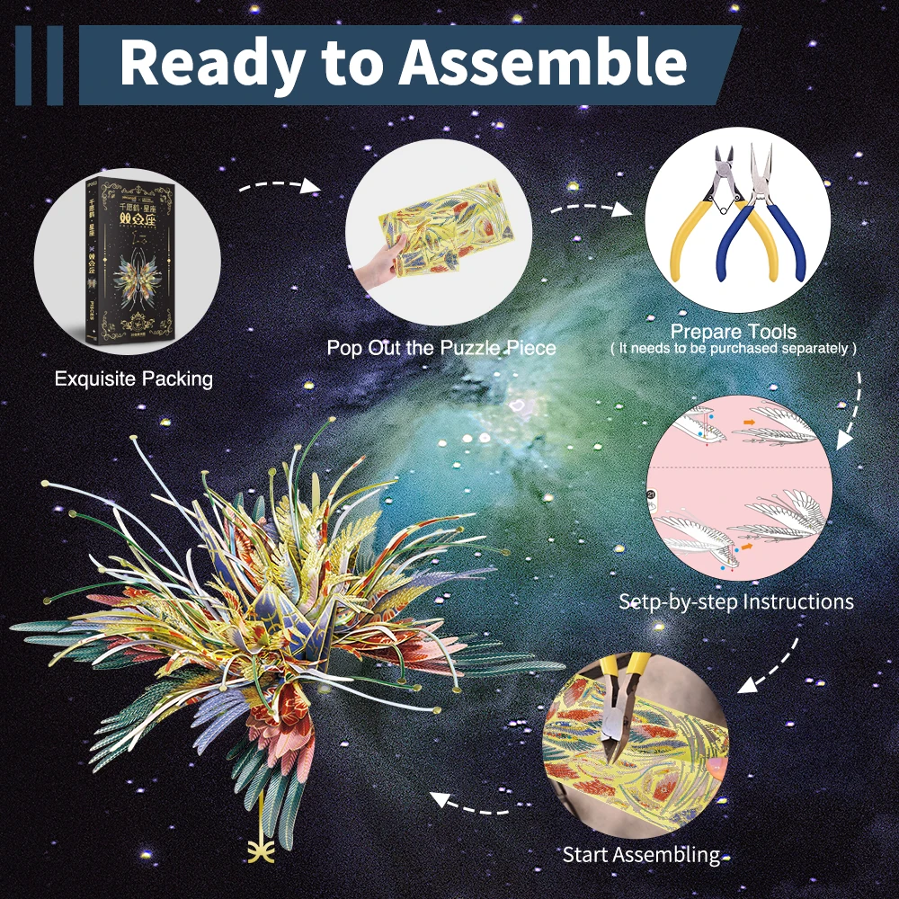 Piececool 3D 금속 퍼즐 별자리 키트 물병자리 물고기자리 양자리 DIY 조립 모델 키트 십대를 위한 직소 퍼즐 장난감