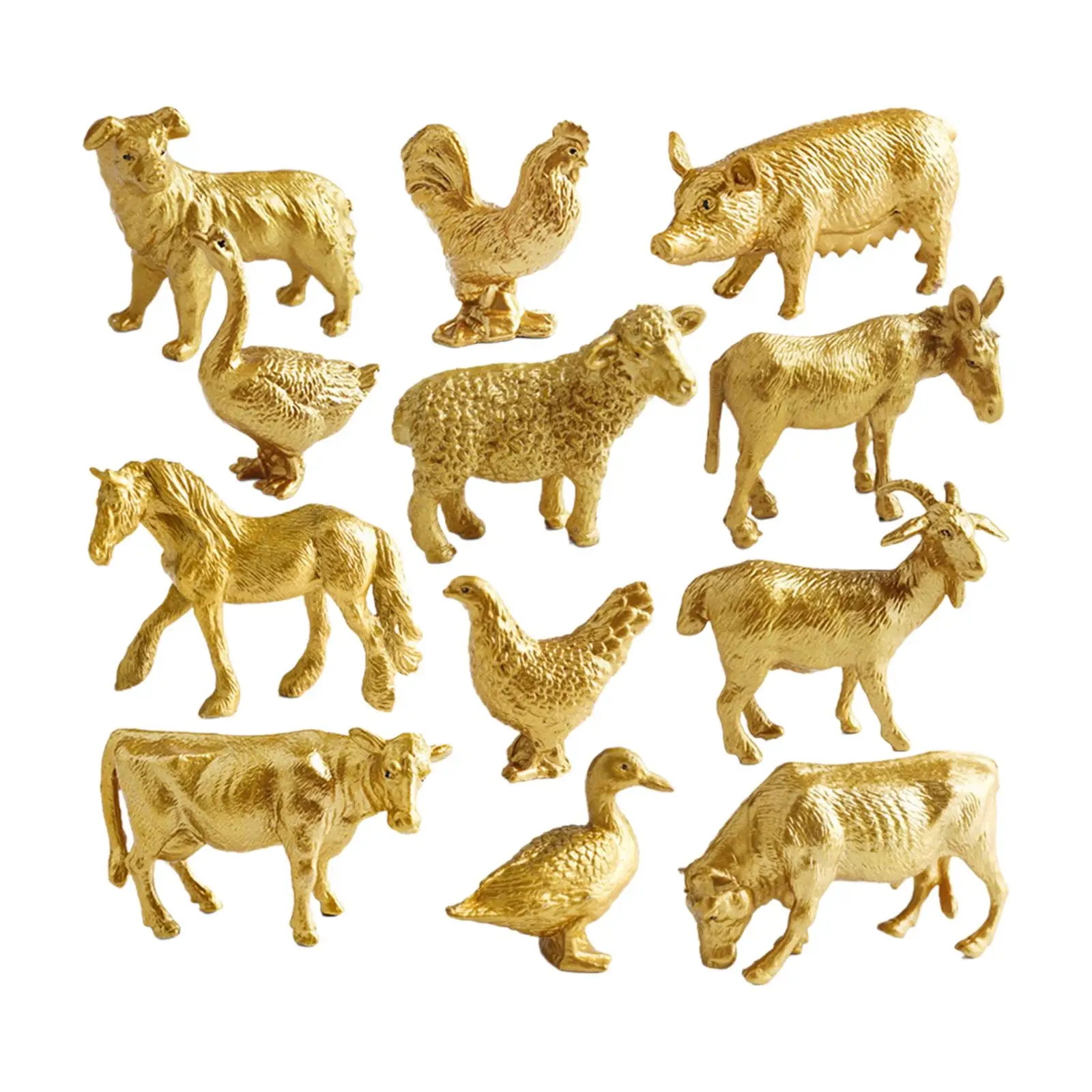 

12Pcs Farm Animal Figures Handmade Realistic Animals Toy for Desk Ornament Party