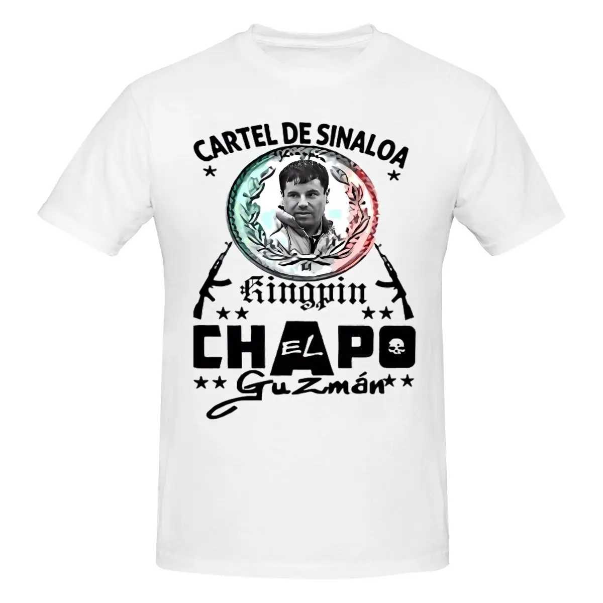 

Gangster El Chapo Short Sleeved T-Shirt Men Summer Trendy Loose Large Size Washed Old Vintage Half Sleeves Oversized T Shirt