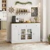 Sideboard Buffet Cabinet with Storage, 55" Large Kitchen Buffet Storage Cabinet, Modern Farmhouse Coffee Bar Cabinet 4