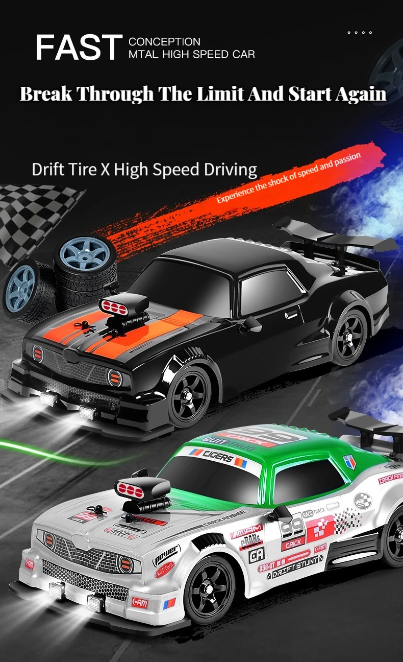 AE86 원격 제어 자동차 레이싱 차량 어린이를위한 장난감 1:16 4WD 2.4G 고속 GTR RC 전기 드리프트 자동차 어린이 장난감 선물