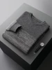 ADDONEE Autumn Winter Men Cashmere Sweater Smart Casual O-neck Pullover Thick Soft Warm Clothing 100% Merino Wool Knitwear Tops 1