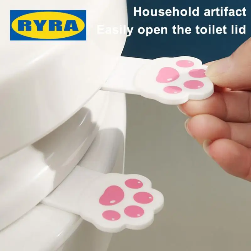 Portable Toilet Seat Lifter Cute Cat Paws Toilet Lifting Device Not Dirty Hands Opened Cover Avoid Touching Toilet Lid Handle WC