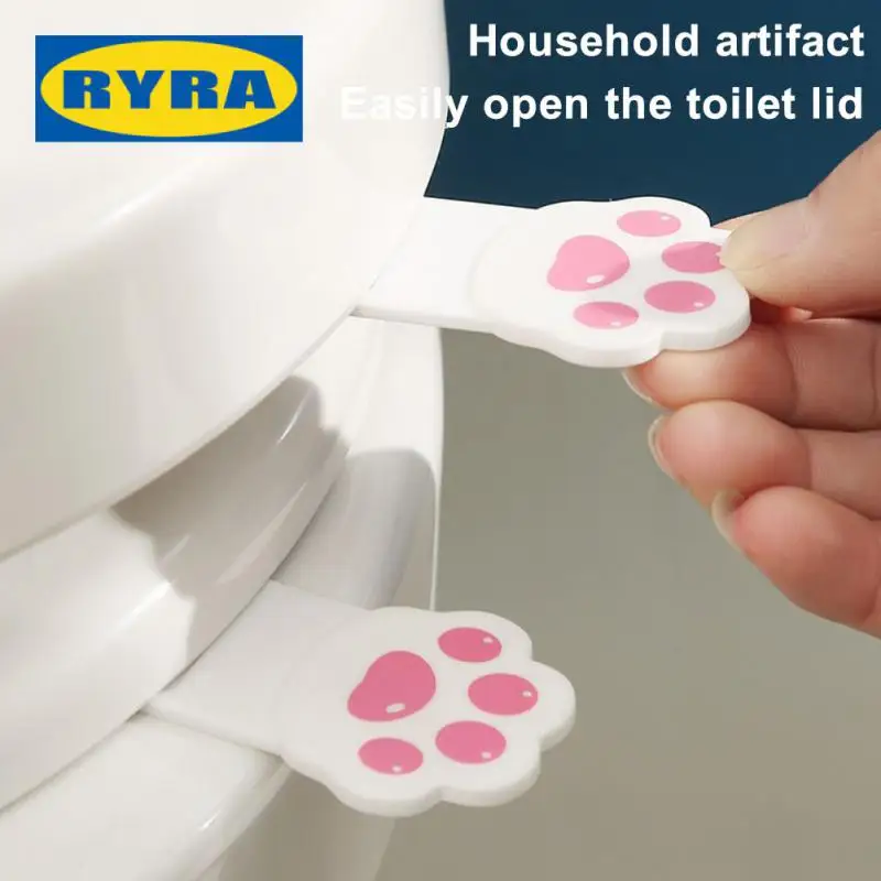 Portable Toilet Seat Lifter Cute Cat Paws Toilet Lifting Device Not Dirty Hands Opened Cover Avoid Touching Lid Handle WC