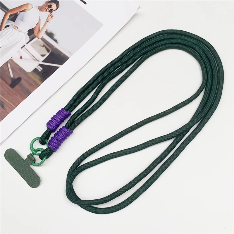 120cm Double Rope Crossbody Phone Lanyard with Anti-Loss Neck Clip