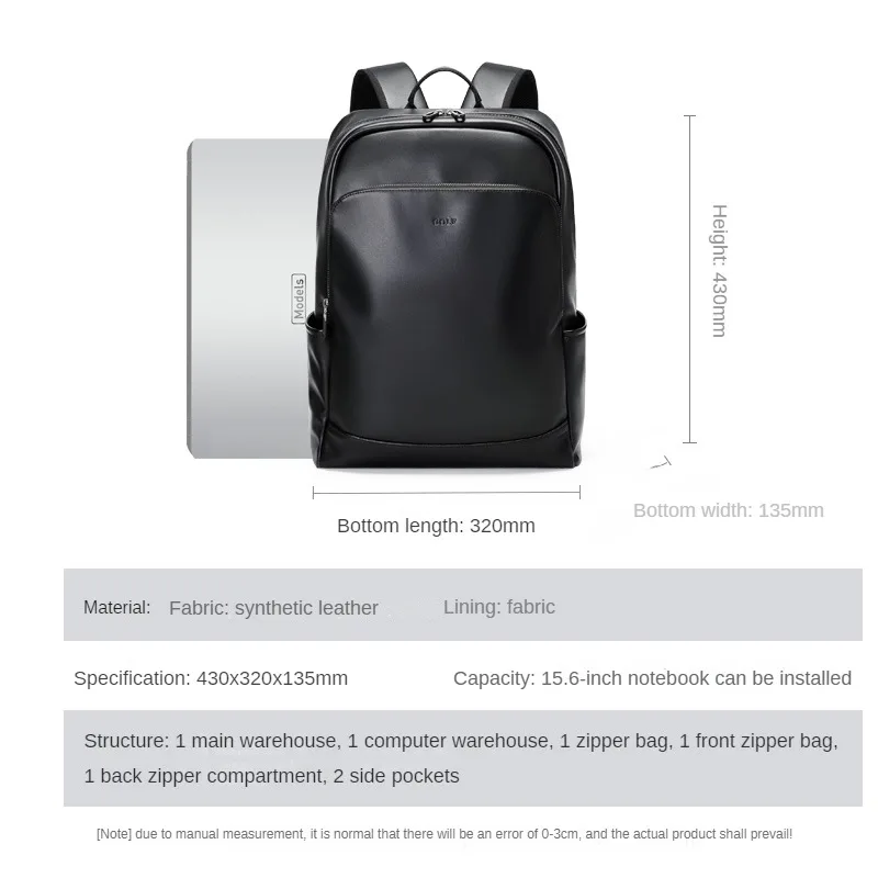GOLF backpack men's backpack large capacity business computer backpack leather fashion high school student backpack trendy brand 5