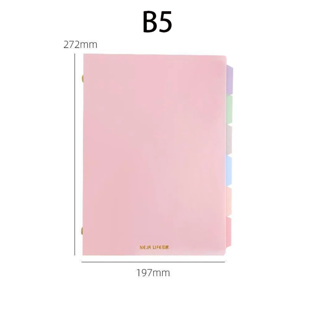 Colorful Refillable Binder Notebook with Pastel Dividers - Soft Cover Student Stationery