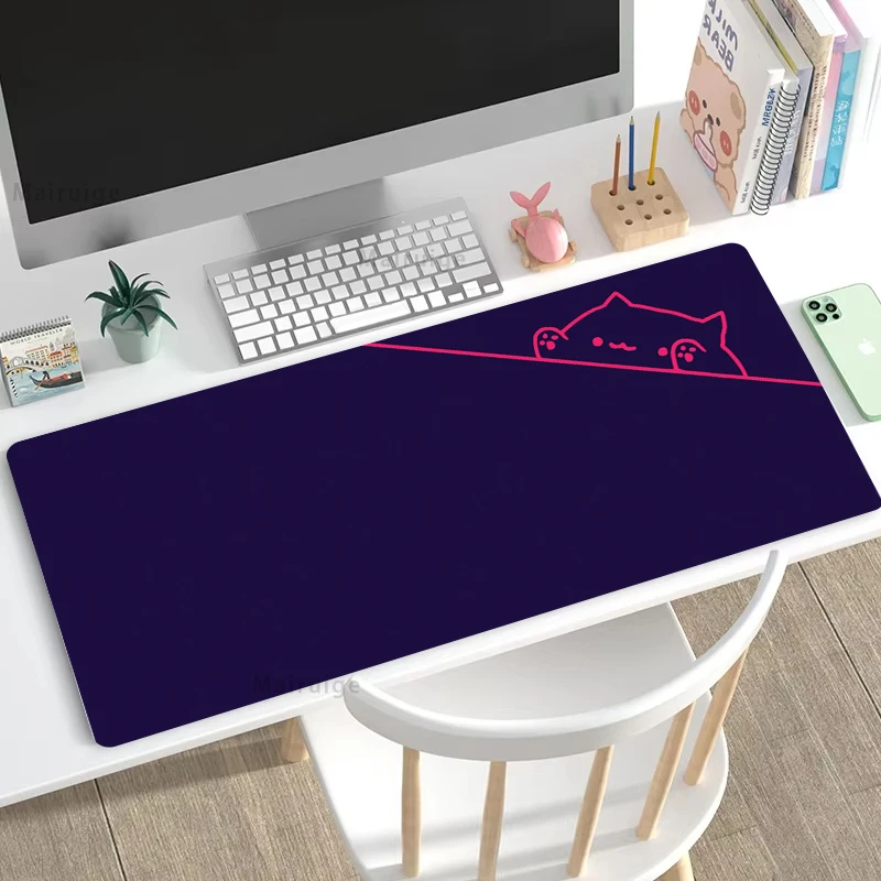 Minimalist Peeking Cat Desk Mat