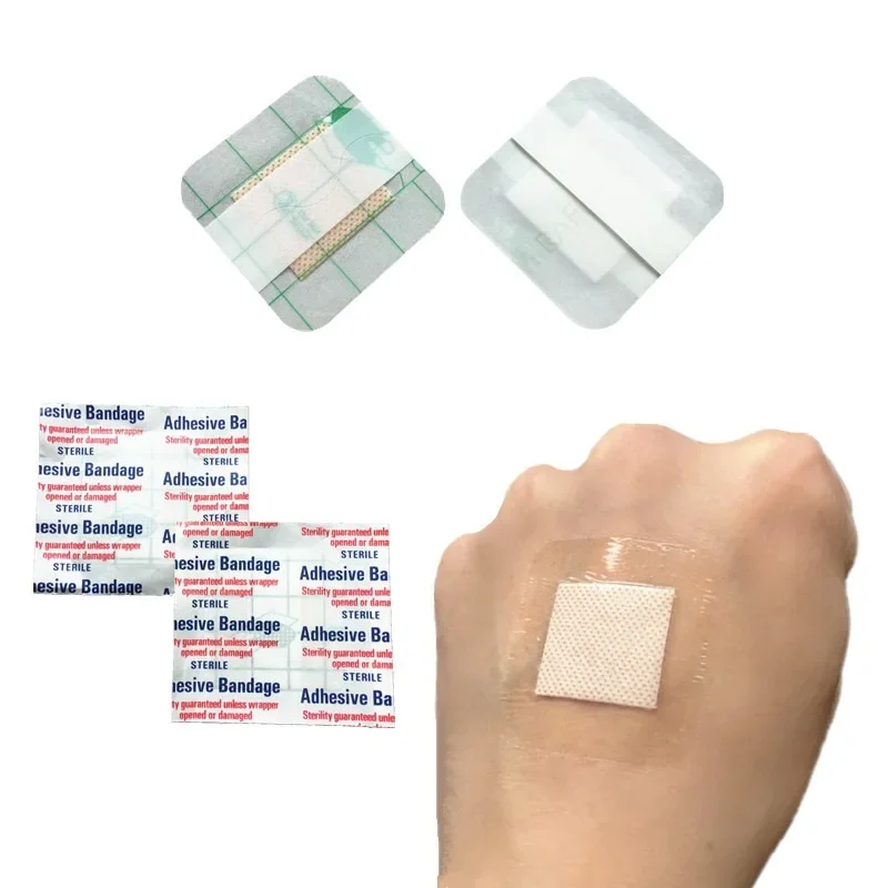 

50pcs/set Transparent Patch Band Aid 38x38mm Square Wound Plaster Waterproof PU Dressing Tape Adhesive Bandages Woundplast