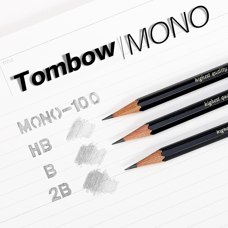 12pcs TOMBOW MONO100 블랙로드 드로잉 연필 일본 고급 나무 연필 디자인 드로잉 아트 연필 학교 문구