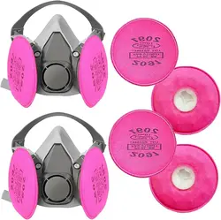 Enhanced Reusable Half - Face Respirator for Optimal Protection Against Hazards (2pc masks 8 pcs Filt)
