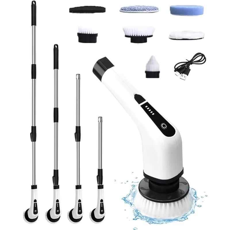 Electric Spin Scrubber for Cleaning Bathroom: Cordless Power Shower Scrubber Cleaner Brush for Tub and Tile Bathtub 12pc electric drill brush all purpose cleaner auto tires cleaning tools for tile bathroom kitchen round plastic scrubber brushes