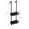 Stainless Steel Shower Room Rack – Hanging Bathroom Shelf, Double Layer Storage Basket, Glass Door Rear Towel Rack Organizer 2