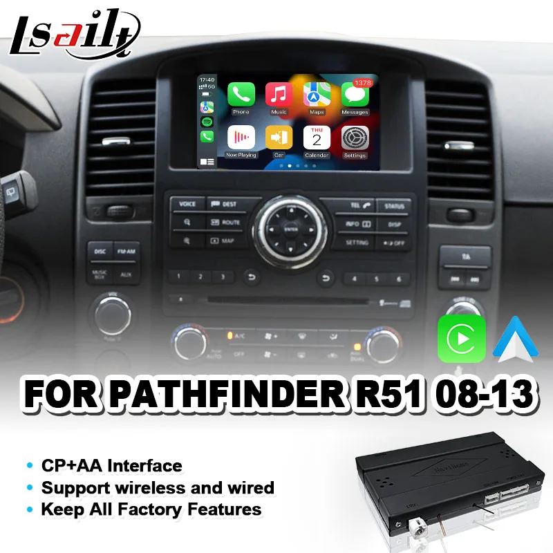 

Lsailt CP + AA OEM Integration Video Interface for Nissan Pathfinder R51 Navara D40 2008-2013