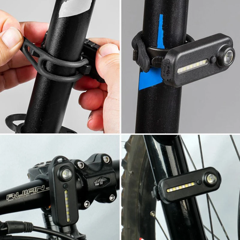 Bike Warning Light 1pc LED Red Blue Shoulder Police Light With Clip USB Charging Flashing Warning