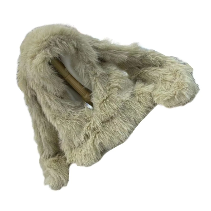 

Y1UB Furry Plush Hooded Hat Adult Unisex Balaclava Hat Lovely Novelty Beanie Y2K Teens Girl Winter Warm Skull Hat