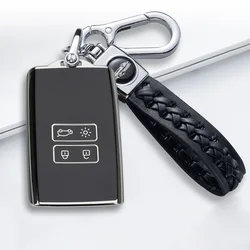 Premium TPU Car Key Cover Shell - Elegant Protection - Key case  Renault (A3 Black)