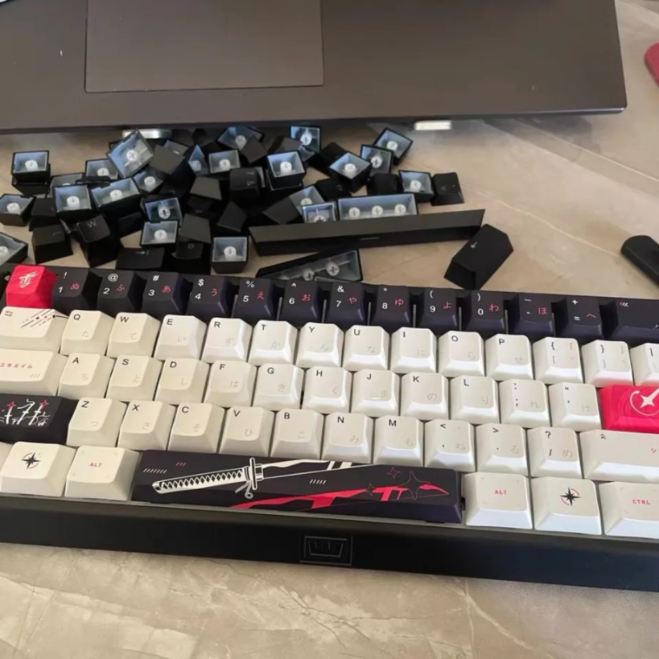 Mifuny yukiaim-アニメーションのキーボードキャップ,68キー,pbt 