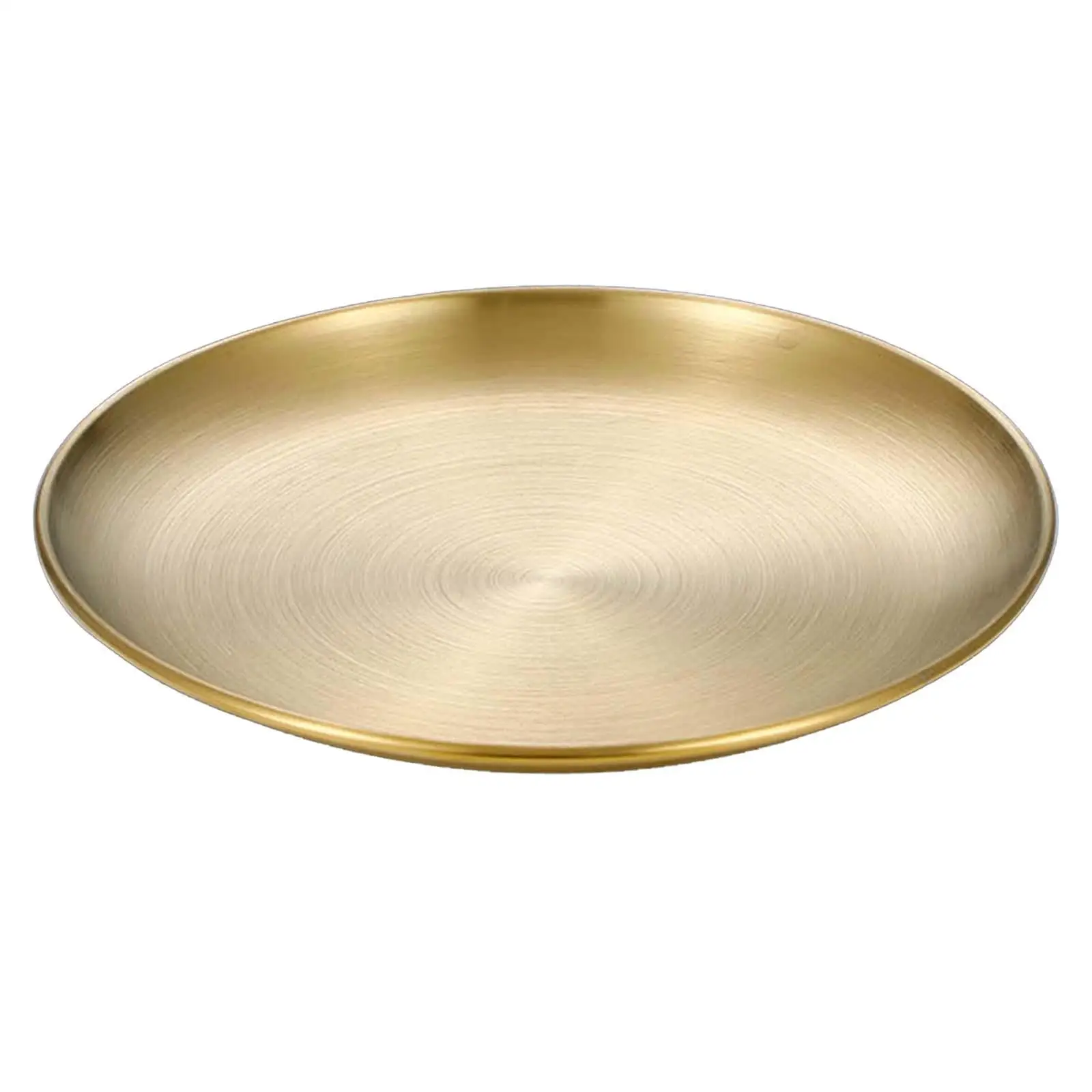 Stainless Steel Plate Reusable Dinnerware Stackable Serving Platter Round Metal Dinner Plate for BBQ Dessert Home Outdoor Hotel