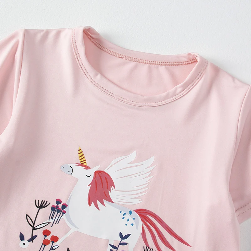 2-Piece Children's Short-sleeved Shorts Suit Girl Sweet And Lovely Joker T-shirt Comfortable Elastic Waist Shorts Home Clothes 6