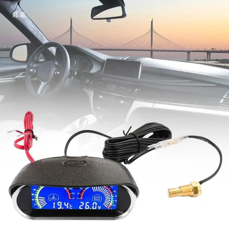 디지털 판독 및 범용 기능을 갖춘 수온 및 전압계 측정용 02DE 12V 24V LCD 게이지 장비