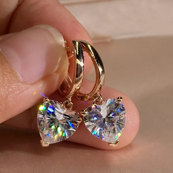 Trendy Women Earrings 4 Colors Delicate Gold Color Inlay Natural Stone Hook Dangle Earrings for Women Wedding Engagement Jewelry m890