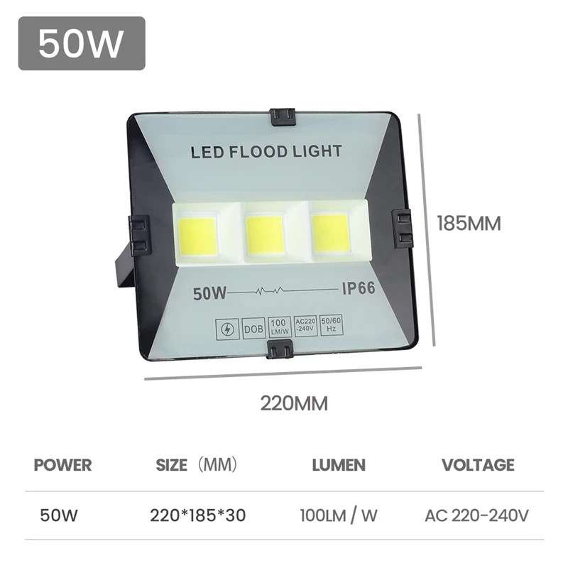 2PCS LED Flood Light Exterior Outdoor Lighting LED Spotlight LED Street Lamp IP66 Waterproof Wall Light 50W 100W 200W 300W solar security light Floodlights