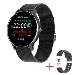 LIGE Waterproof Bluetooth Smart Fitness Watch with Full Touch Screen (Black mesh belt)