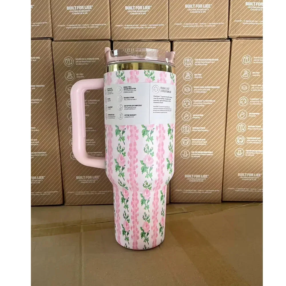 thumbnail image 1 of 2025 new Large Capacity 40Oz Stainless Steel Vacuum Flask - Insulated Tumbler Cup with Lids and Straws, Perfect for Travel, 1 of 5