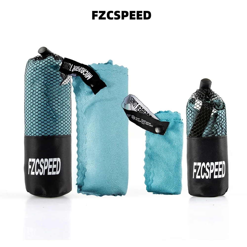 FZCSPEED 마이크로파이버 타월(메쉬백 포함) 빠른 건조 초흡수성 야외 캠핑 체육관 요가 백패킹 하이킹 사이클링 해변용