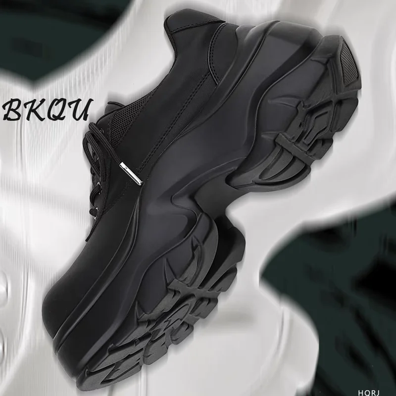 BKQU Increase 7cm Derby Daddy Shoes Men 2024 New Spring and Autumn Trend Handsome High-grade Casual Sports 3