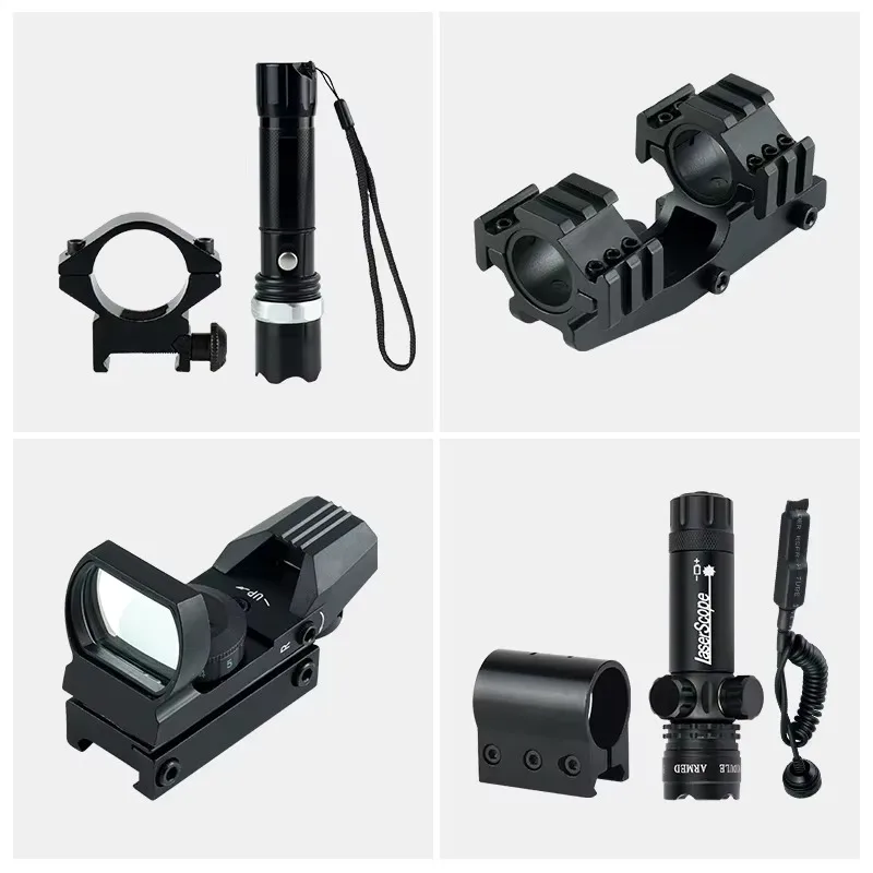 6-24x50 AOEG Scope Red Green Crosshair Optics Rangefinder with Holographic 4 Reticle Sight Red Dot Laser Combo Outdoor Hunting
