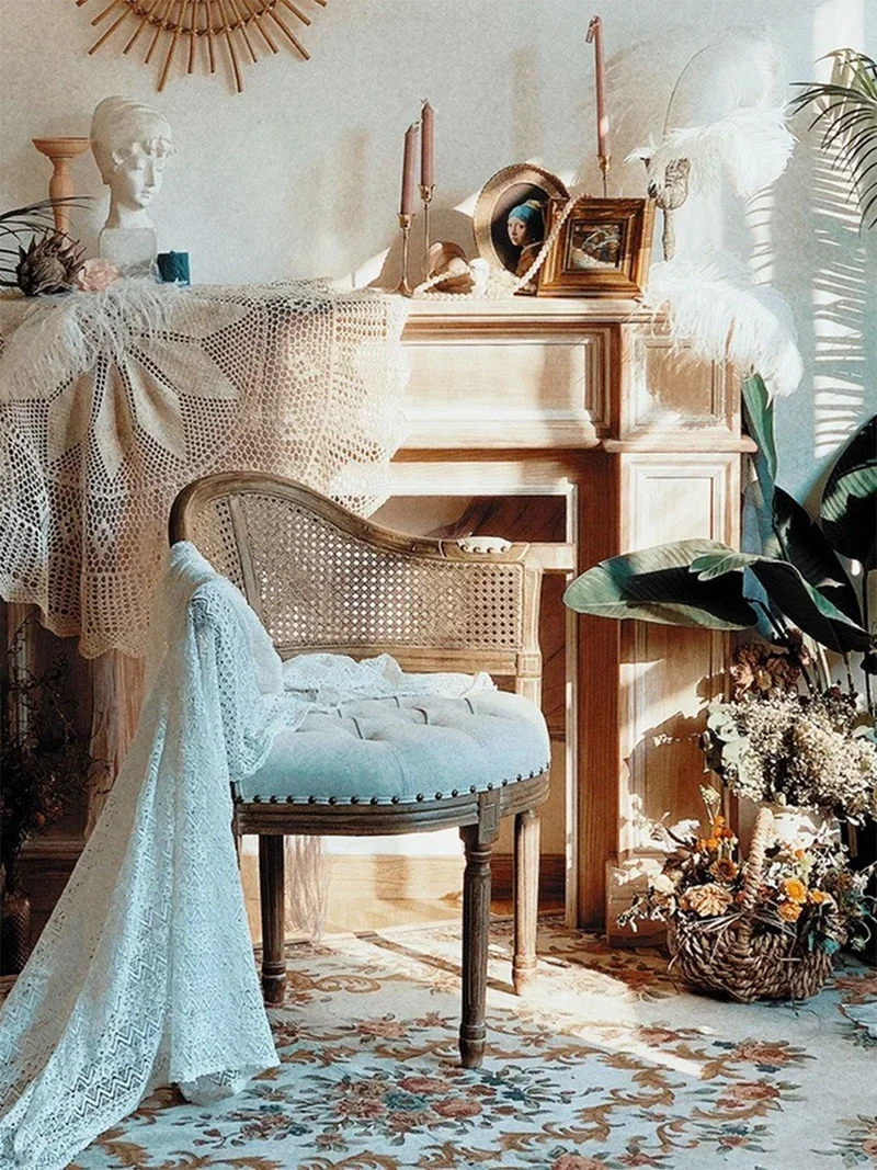 Made French Country Armchair, American Light Luxury Retro Dining Chair, Cafe, Bar, Designer Leisure Chair