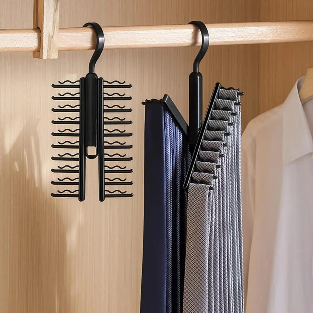 20 Row Tie Rack 360 Degree Rotating Men's Tie Adjustable Tie Hanger Rack Space Saving Scarf Belt Rack Closet Wardrobe Organizer