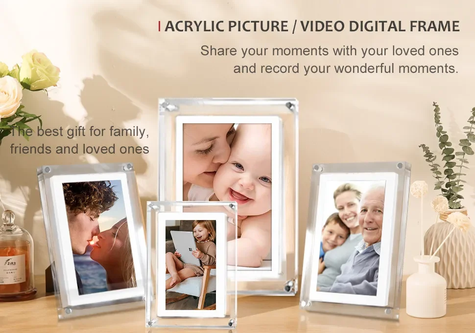 Description Picture 2 of itemCuttest Gift Acrylic Digital Photo Frame 5 Inch 1000mAh Vertical Display IPS Screen 2G Memory Battery Porta Retrato Digital