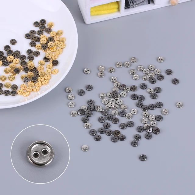 50pcs Mini buttons metal mixed color round bread buttons doll buttons for diy sewing blyth doll clothing 3mm 4mm 5mm 6mm 7mm 8mm 4