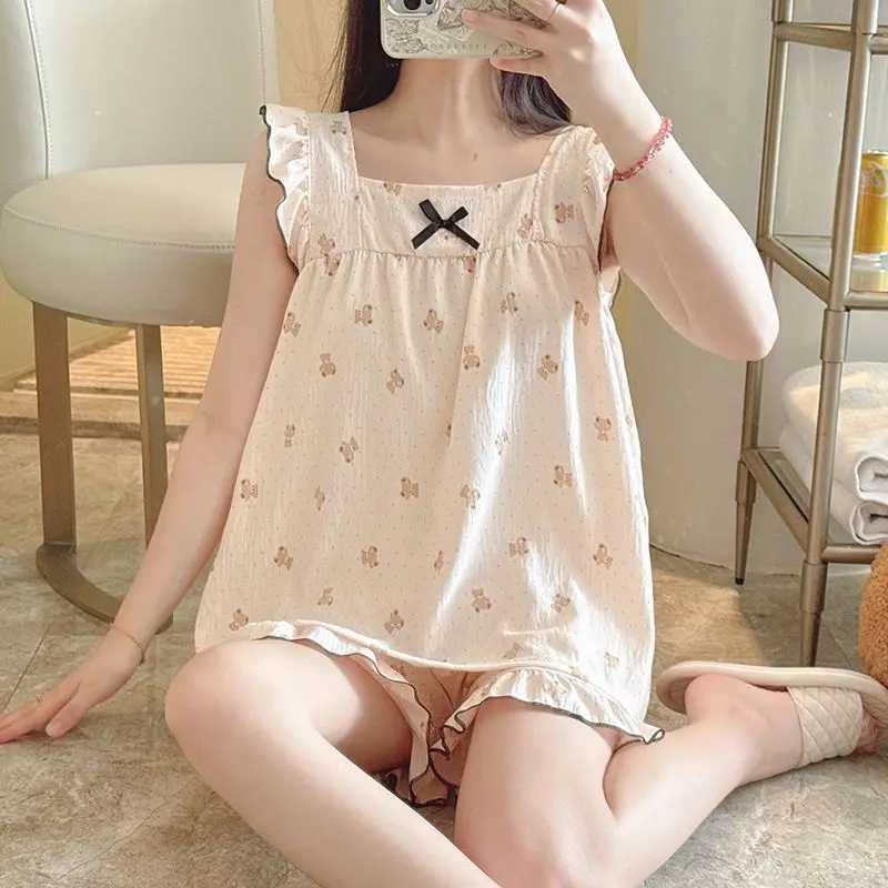 منامة المرأة ملابس المنزل الصيف المرأة دعوى منامة مجموعة امرأة ملابس النوم للسيدات بنطلون مجموعات بيجامة فام فرقة