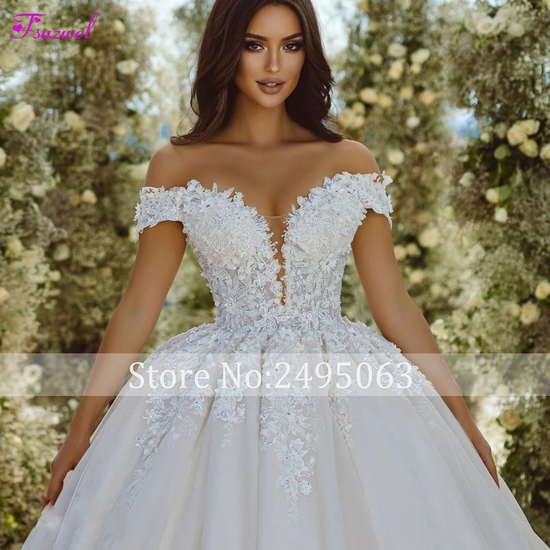 Wedding Dress Sexy Off Shoulder Beading Princess Bridal Gown Customized
