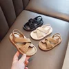 2024 Summer Kids Beach Shoes Children Soft Leather Sandals Simple Style Unisex Boys Girls Casual Sport Sandals Size 22-37 1
