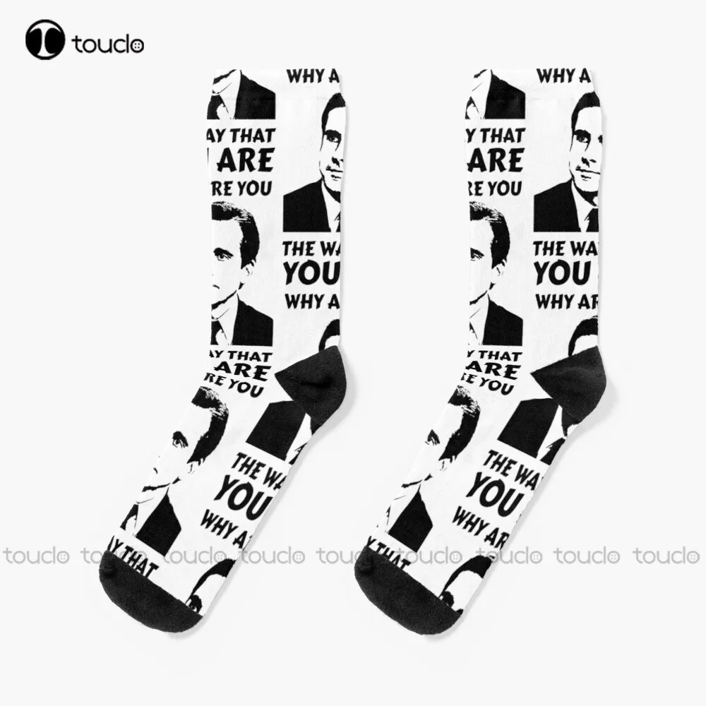 "Perché Sei Il Modo In Cui Sei"-Michael Scott Socks Graphic Socks Stampa Digitale A 360 ° Confortevole Best Girls Sports Art Gift
